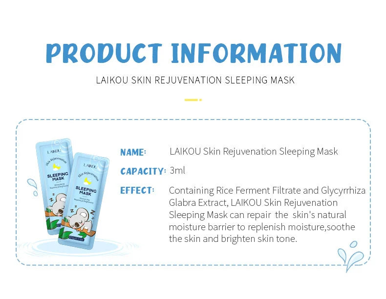 LAIKOU - Máscara Facial Hidratante e Reafirmante para Dormir